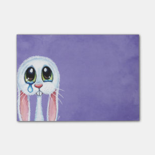Traurige schreiende weiße Kaninchen-Illustration Post-it Klebezettel