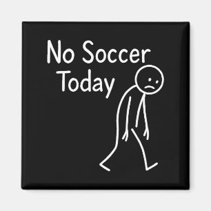 Traurige Stäbchenfigur Fußballfan Kein Fußball Heu Magnet