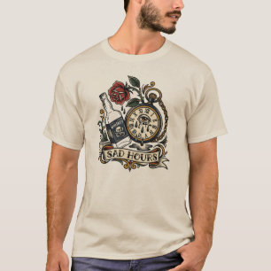 Traurige Stunden 3 Uhr Morgens weinende Uhr Tattoo T-Shirt