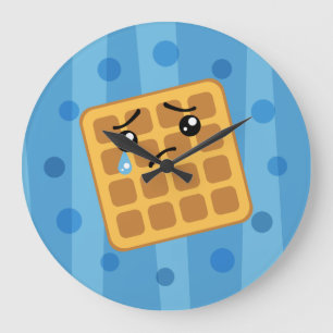 Traurige Waffle Große Wanduhr