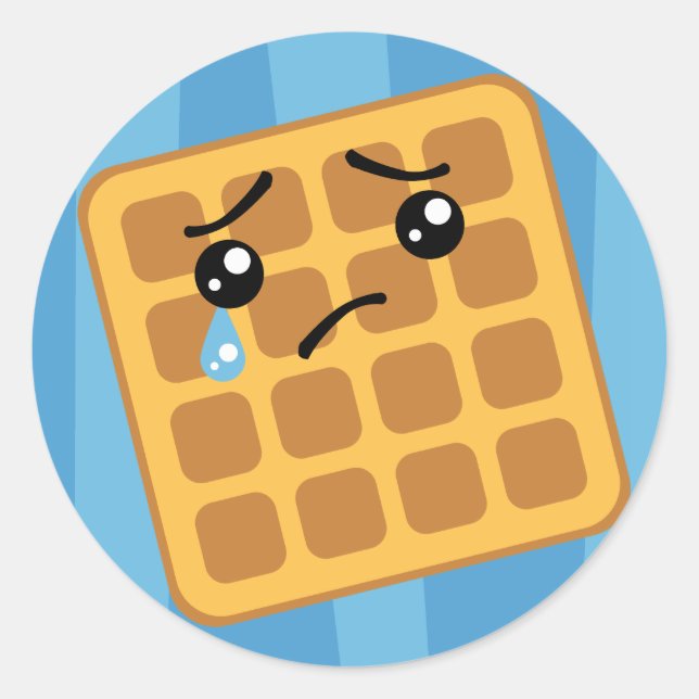 Traurige Waffle Runder Aufkleber (Vorderseite)