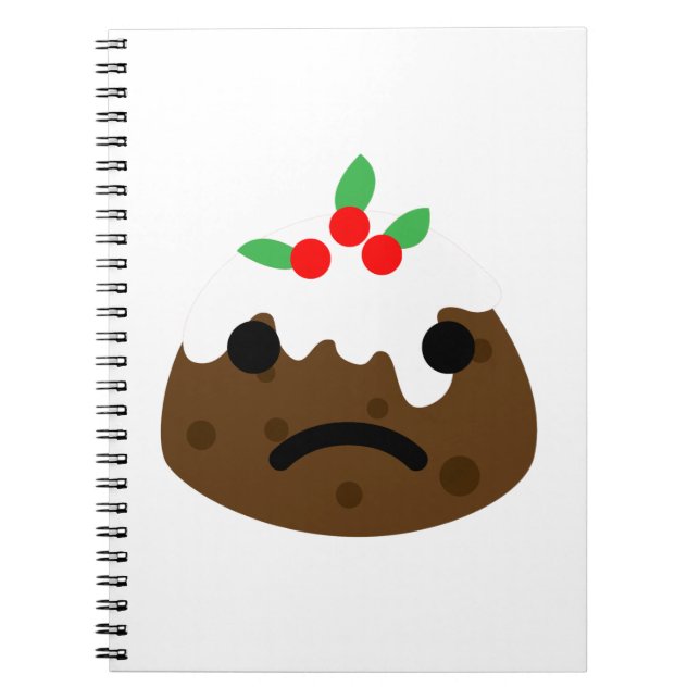traurige Weihnachtspudding Notizblock (Vorderseite)