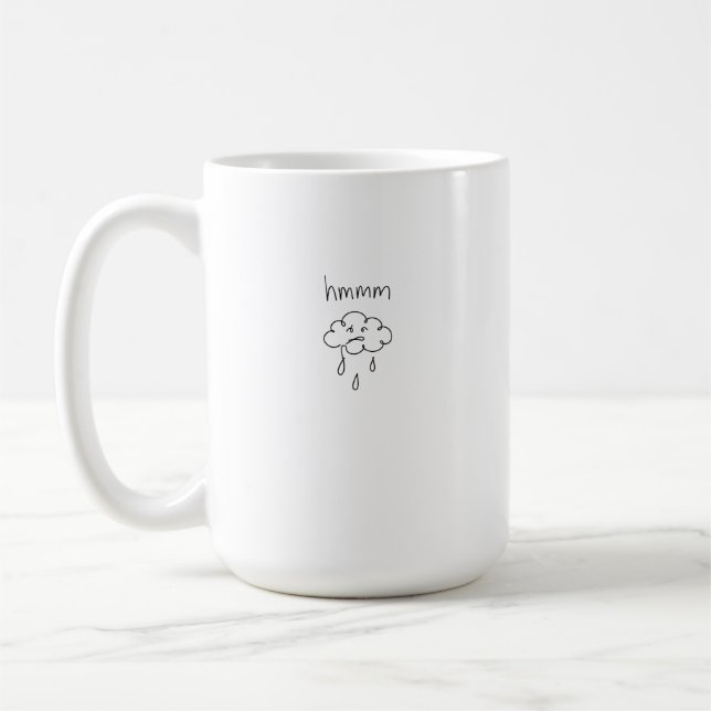 traurige Wolken-Doodle-Kunst Kaffeetasse (Links)