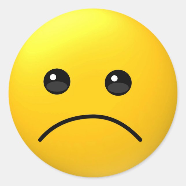 Trauriger Ausdruck emoji Aufkleber (Vorderseite)