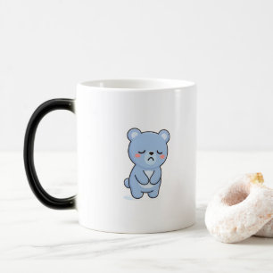 Trauriger Bär Minimal Kawaii Stil Verwandlungstasse