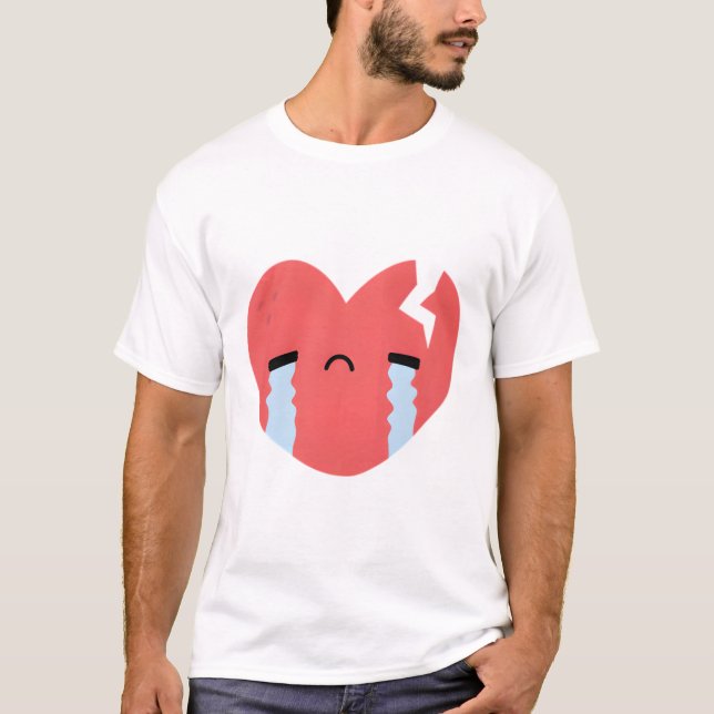 Trauriger, brüchiger Herzdoodle T-Shirt (Vorderseite)