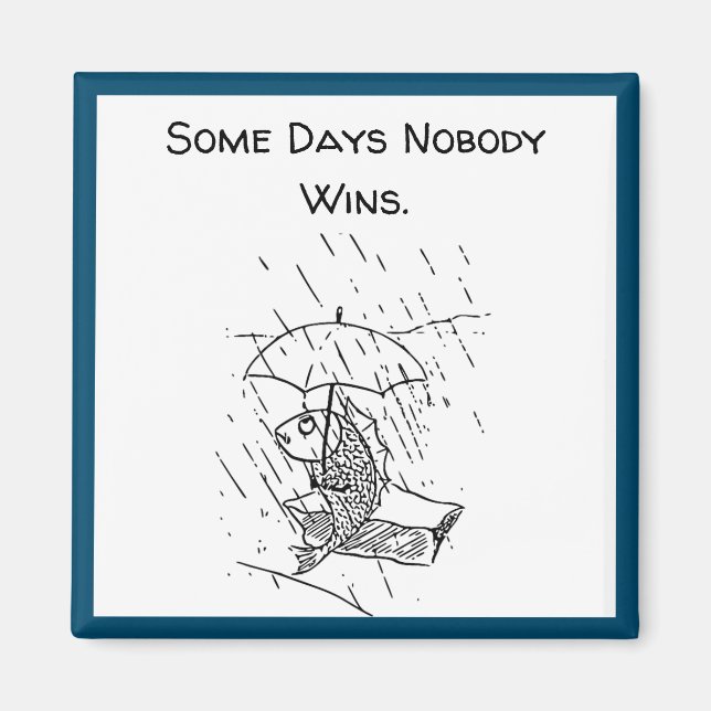 Trauriger Cartoon Fish Bad Day Beileid Magnet (Vorne)