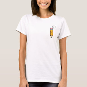 Trauriger Cartoon-Gelbstift T-Shirt