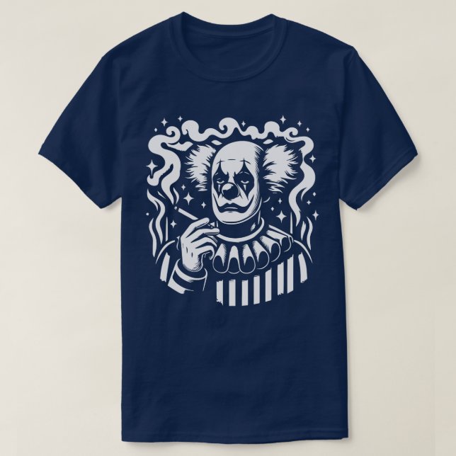 trauriger Clown, der eine Zigarette raucht 1 T-Shirt (Design vorne)