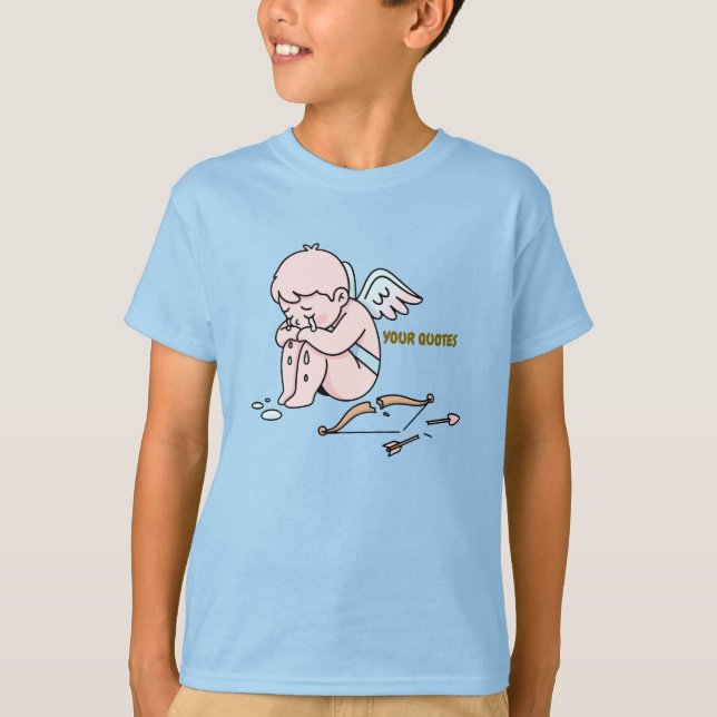 Trauriger Cupid mit gebrochenem Bogen T-Shirt (Vorderseite)