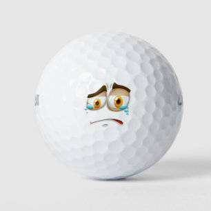 Trauriger Gesichtsausdruck Golfball