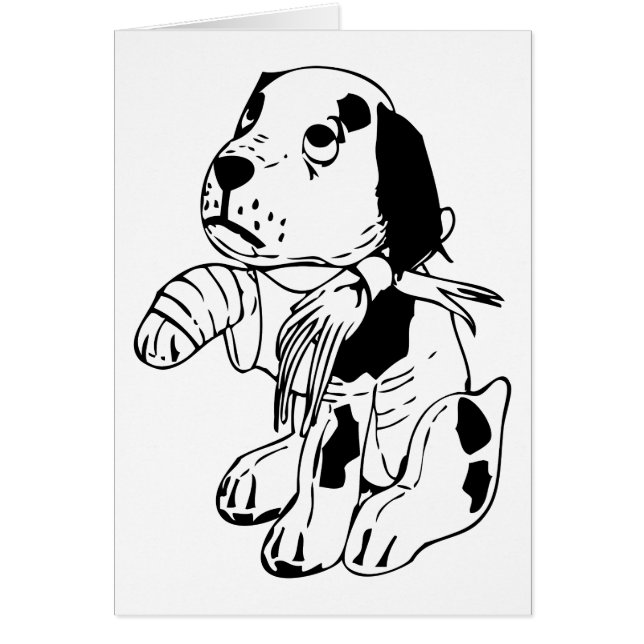 Trauriger Hund mit gebrochenem Bauch (Vorne)