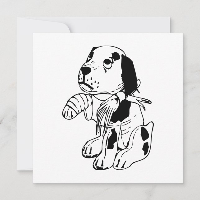 Trauriger Hund mit gebrochenem Bauch (Vorderseite)