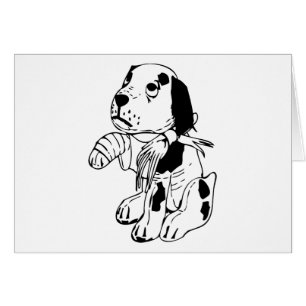 Trauriger Hund mit gebrochenem Bein