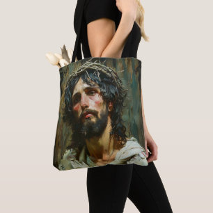 Trauriger Jesus mit Krone Tasche