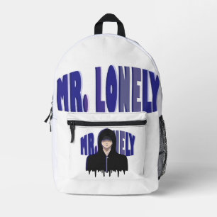 Trauriger Jungen-Ästhetik - Mr. Lonely Hoodie Desi Bedruckter Rucksack