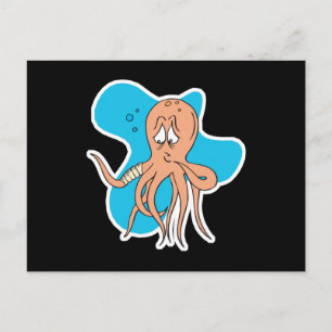 trauriger kleiner Aua-Oktopus Postkarte