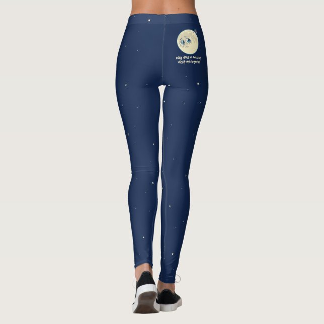 Trauriger Mond Leggings (Rückseite)