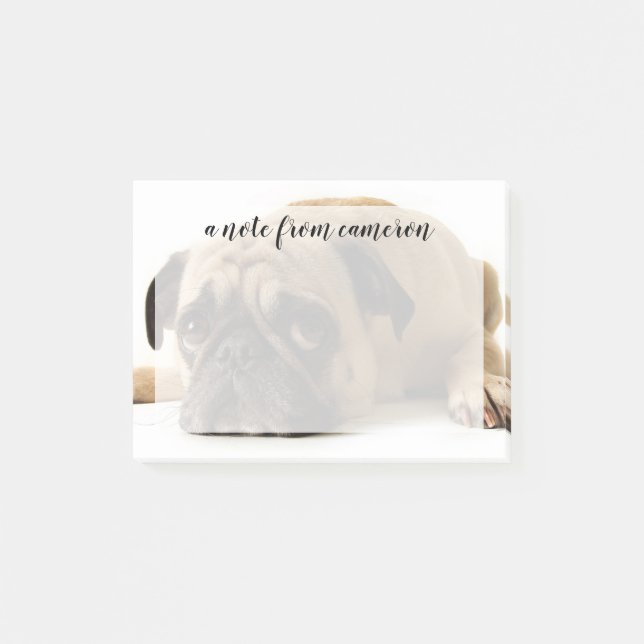 Trauriger Mops Post-it Klebezettel (Vorderseite)