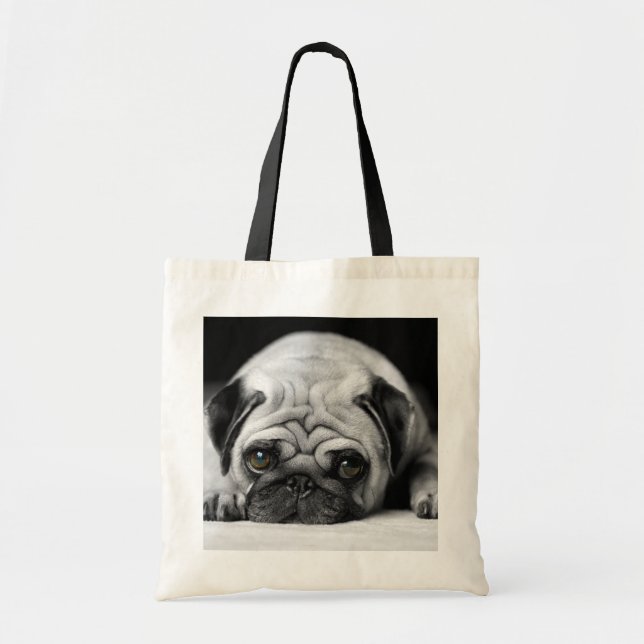 Trauriger Mops Tragetasche (Vorne)