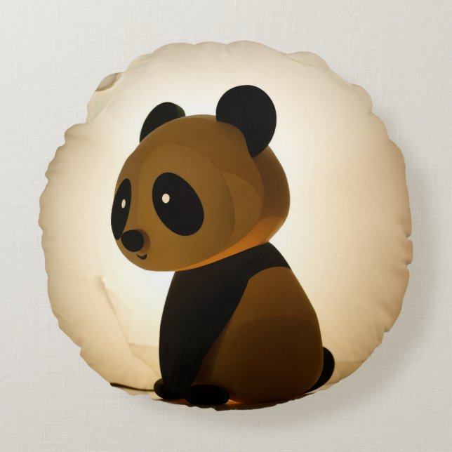 Trauriger Panda Rundes Kissen (Vorderseite)
