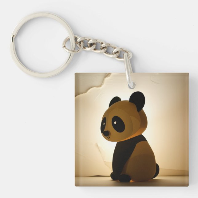 Trauriger Panda Schlüsselanhänger (Vorderseite)