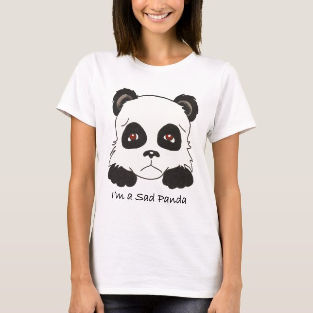 Trauriger Panda T-Shirt (Vorderseite)