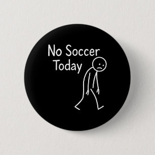 Trauriger Stäbchenfigur-Fußballfan Keine Fußball H Button
