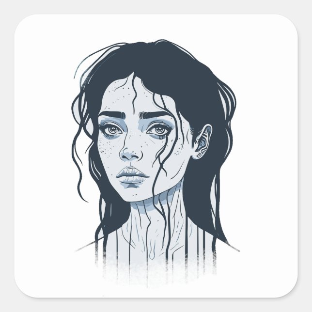 Trauriger Sticker (Vorderseite)