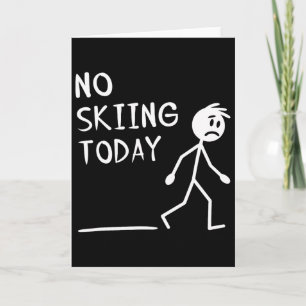 Trauriger Stockmann Kein Skifahren heute Vatertag Karte