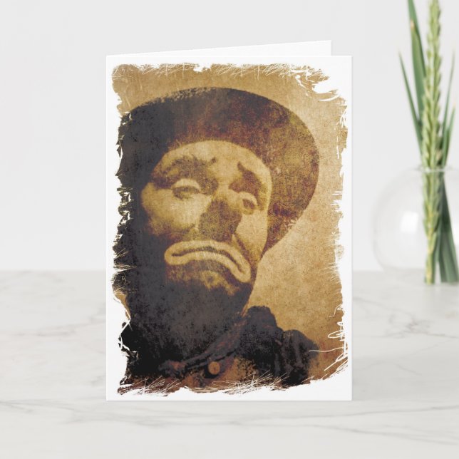 Trauriger Vintager Zirkus-Clown Karte (Vorderseite)