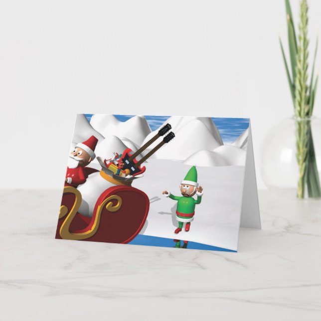 Trauriger Weihnachtself Feiertagskarte (Vorderseite)