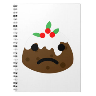 trauriger Weihnachtspudding Notizblock