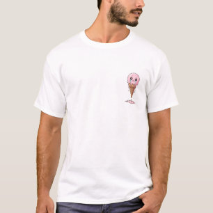 Trauriger weinender rosa Eiscreme-Kegel schmilzt C T-Shirt
