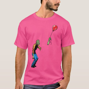 Trauriger Zombie mit Luftballon-Junge T-Shirt