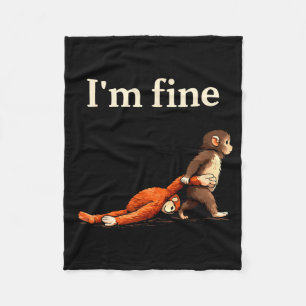 Trauriges Affe-Schlag-Meme mit einem orangen Spiel Fleecedecke