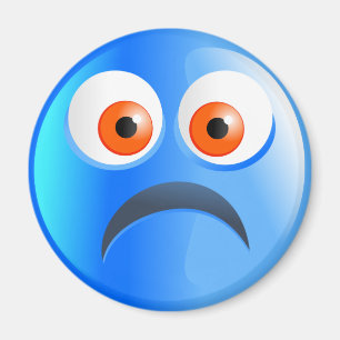 Trauriges blaues Smilie Magnet