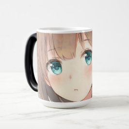 Trauriges braunes Haar smaragdgrüne Augen Anime Ma Verwandlungstasse