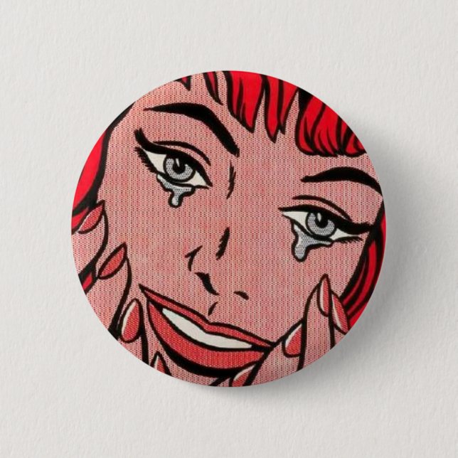 Trauriges Comic Button (Vorderseite)
