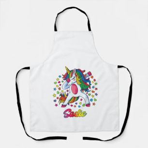 Trauriges Dabbing-Einhorn-Regenbogen Personalisier Schürze