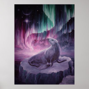 Trauriges einsames Siegel Poster