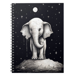 Trauriges Elephant Moon-Notebook Notizblock