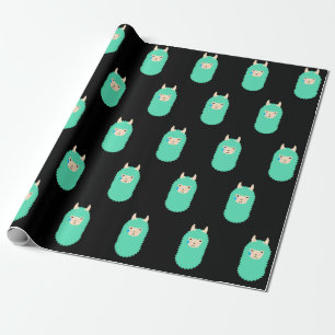 Trauriges Emoji Lama Geschenkpapier