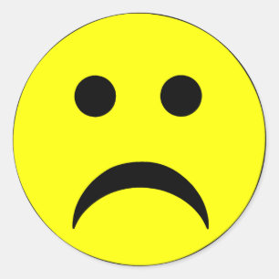 trauriges Gesicht Runder Aufkleber
