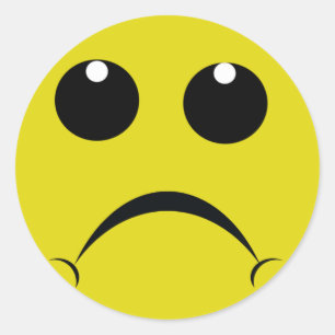 trauriges Gesicht Runder Aufkleber