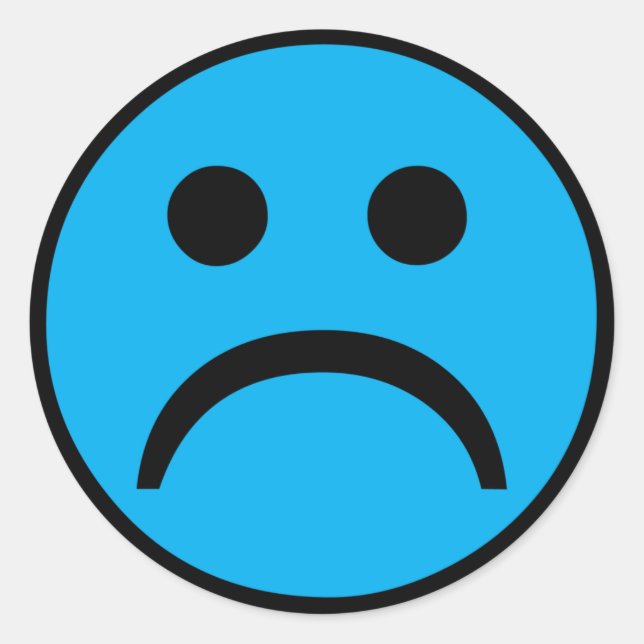 Trauriges Gesicht Runder Aufkleber (Vorderseite)