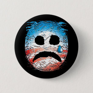 Trauriges Gesichtobama-Logo Button