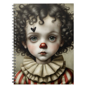 Trauriges kleines Clown-Notizbuch Journal Notizblock