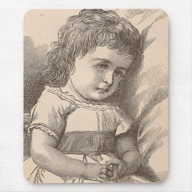 Trauriges kleines Mädchen Mousepad (Vorne)