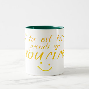 Trauriges Lächeln Zweifarbige Tasse